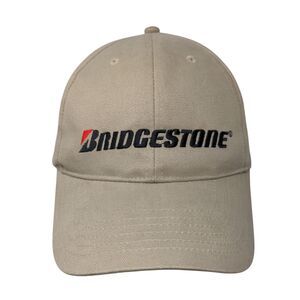 Bridgestone Firestone Slideback Hat Tan OSFA Embroidered 6 Panel